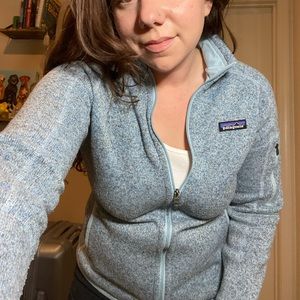 Light blue better sweater Patagonia sweater zip up